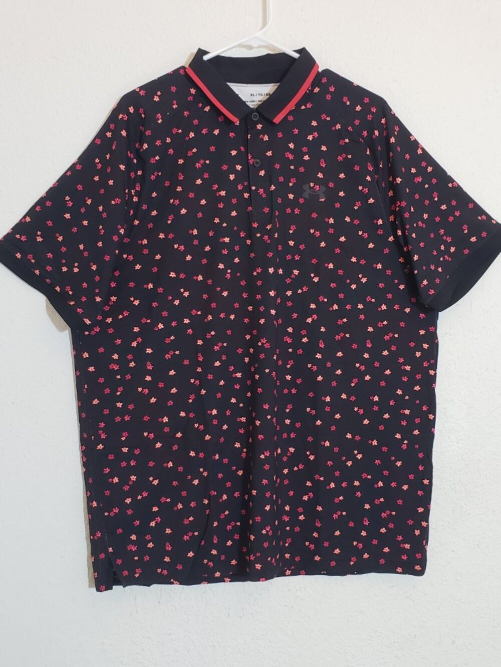 Under Armour Golf Polo Iso Chill Black Floral Mens XL New